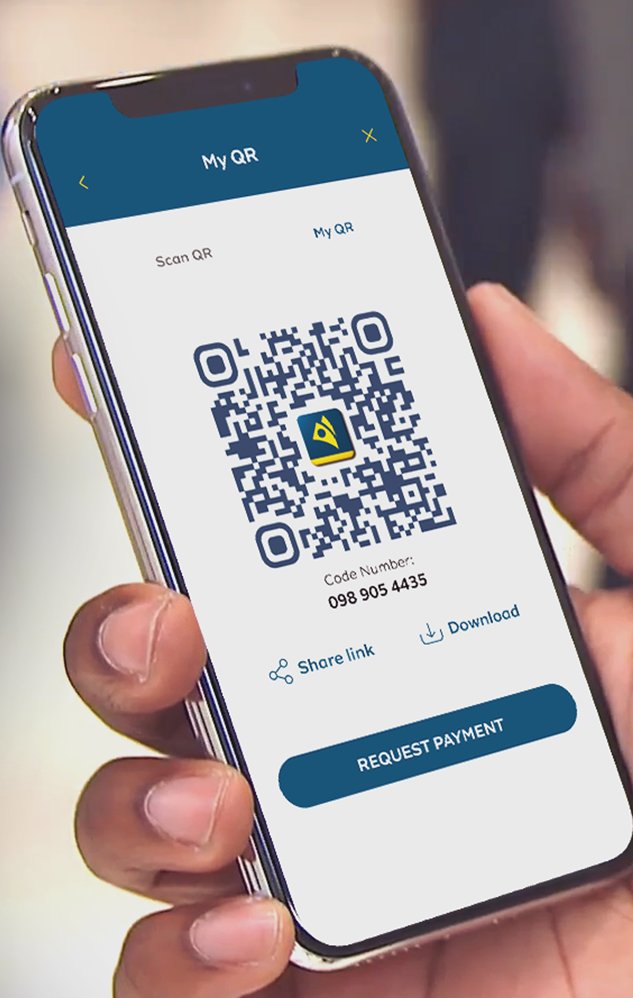QR Code on mobiloe device screen