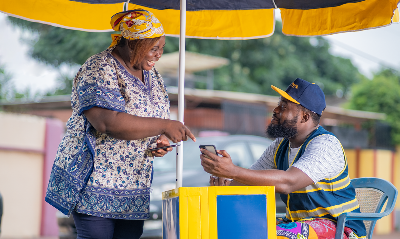 Man and Lady having a conversation